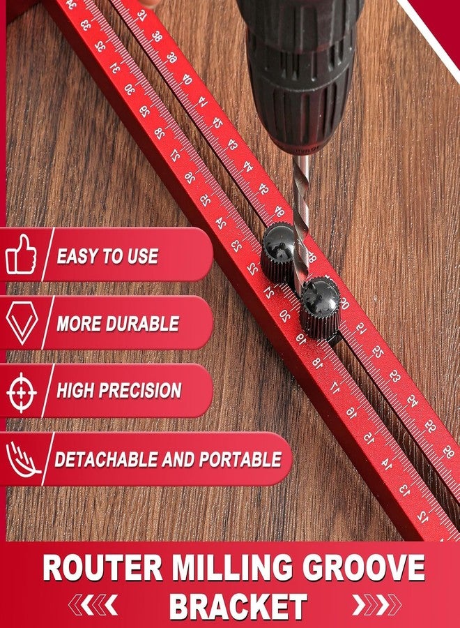 Serplex® 4 IN 1 Router Milling Groove Bracket, Aluminum Alloy Router Circle Cutting Jig, Router Guides for Woodworking, Adjustable Router Circle Cutting Jig with 610mm Sliding Rail for Woodworking - Image 4